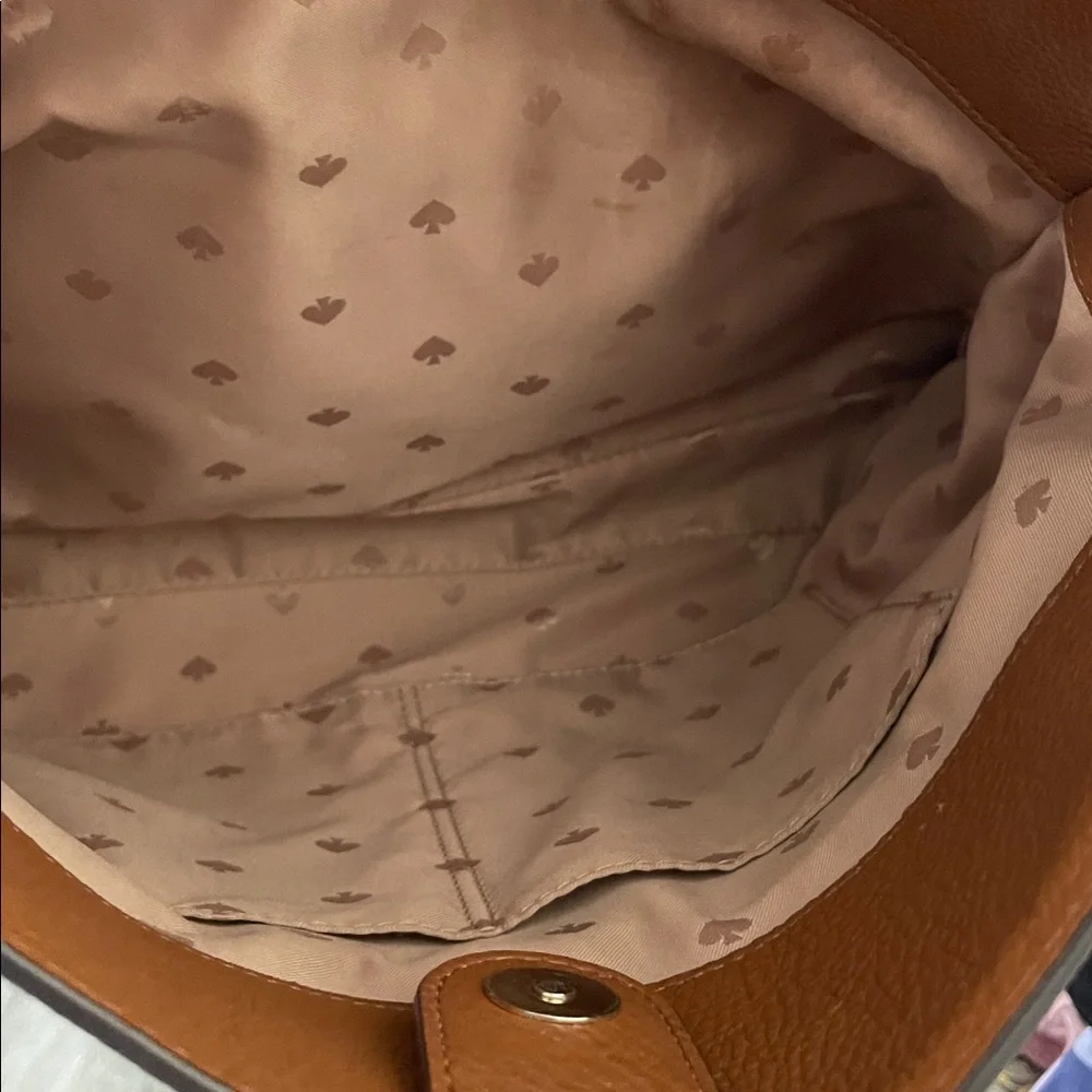 Kate Spade Jackson Triple Compartment Shoulder Tote Satchel Gingerbread color
